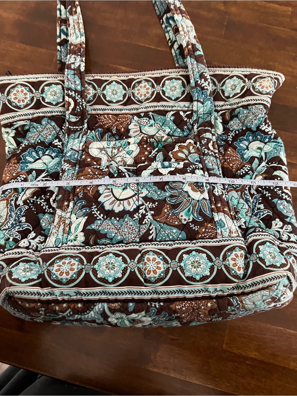 Vera Bradley Java Blue Shoulder Tote - Picture 5 of 6
